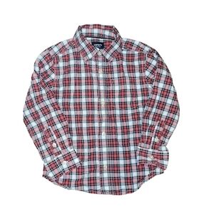 Carter’s size 3T red and white plaid long sleeve button down shirt